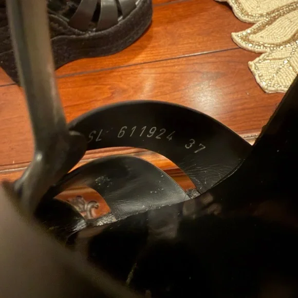 Saint Laurent Women's Tribute Espadrilles Wedge Sandals Black size 37 - Picture 8 of 12